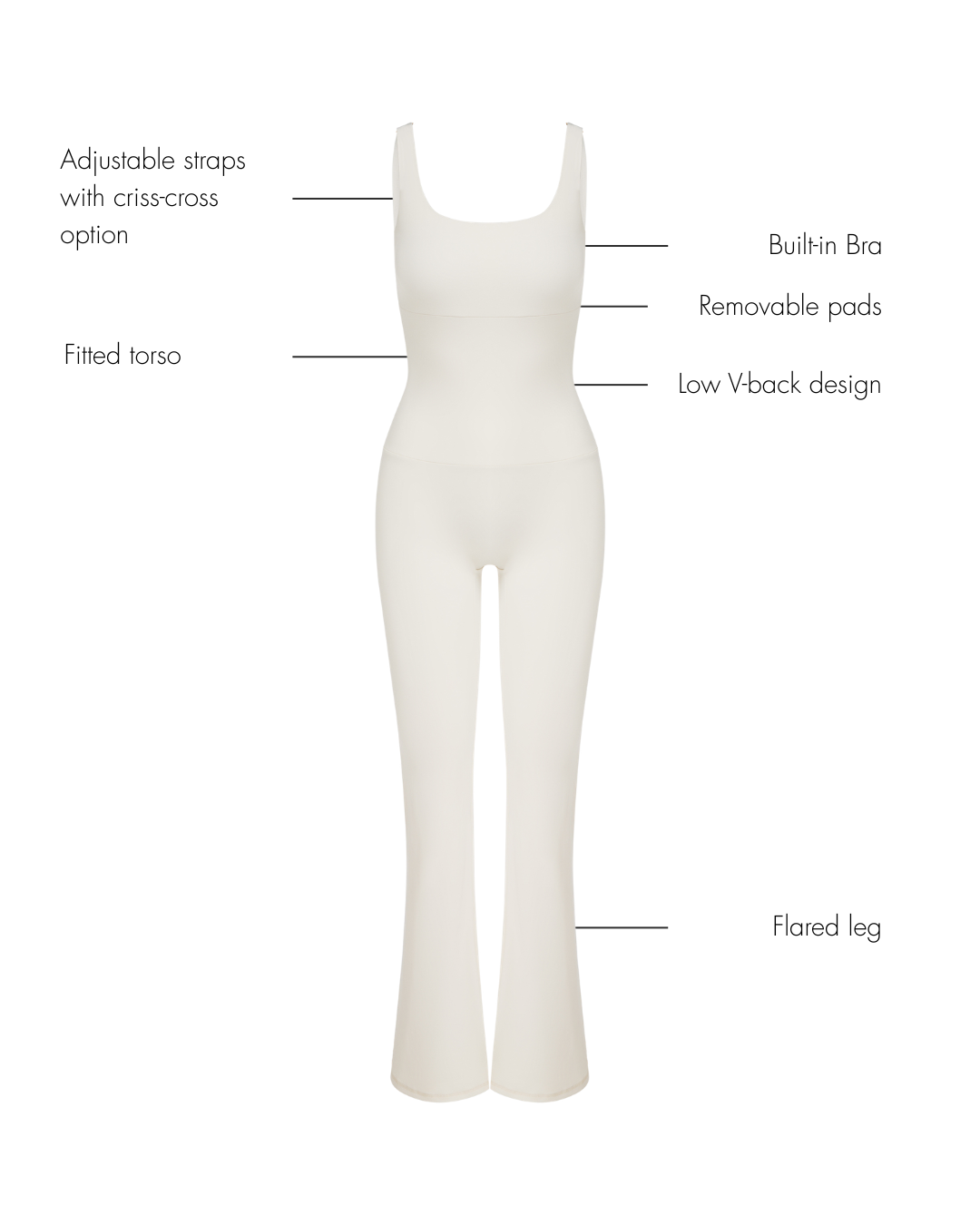 Anastasia Flared Leg Jumpsuit - Ivory