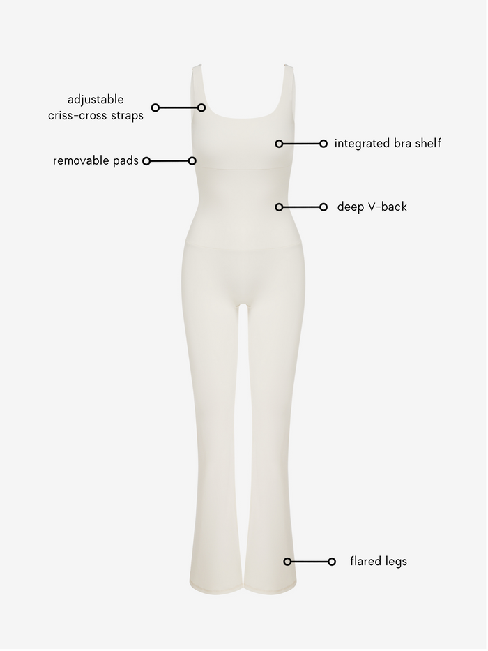 Anastasia Flared Leg Jumpsuit - Ivory