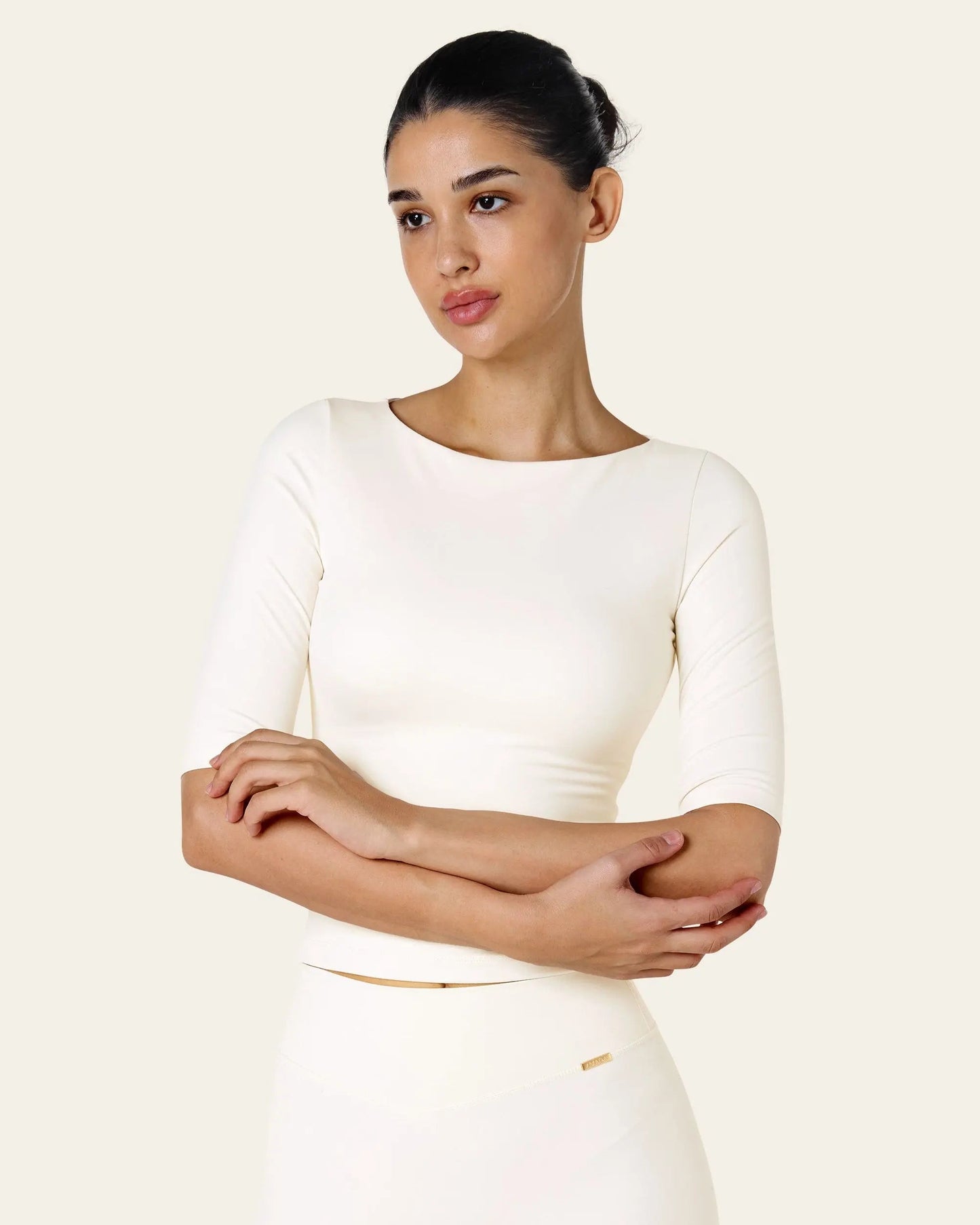 Julia 3/4 Longsleeve Top - Ivory