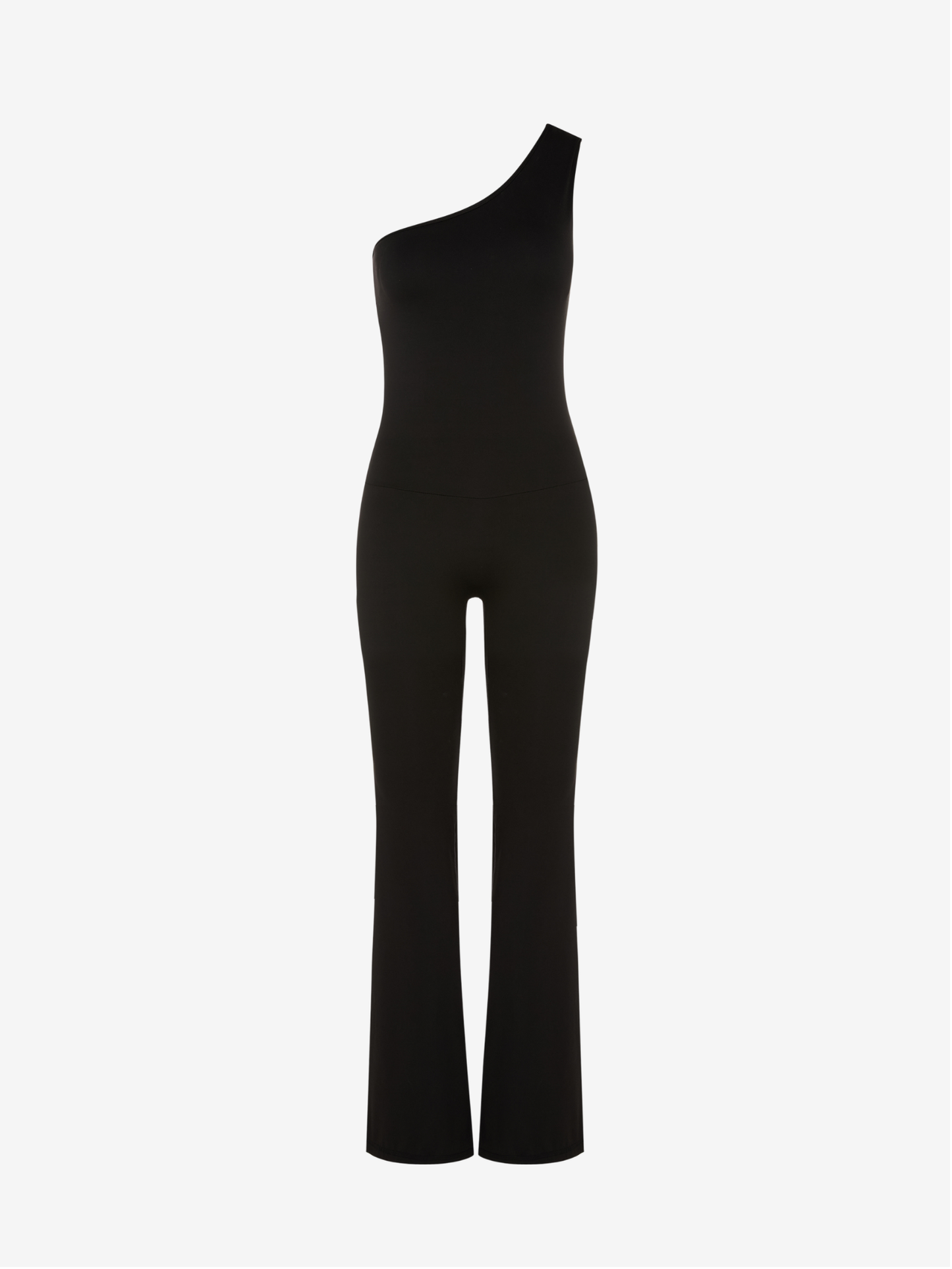 Cristina Oneshoulder Flared Leg Jumpsuit – Black