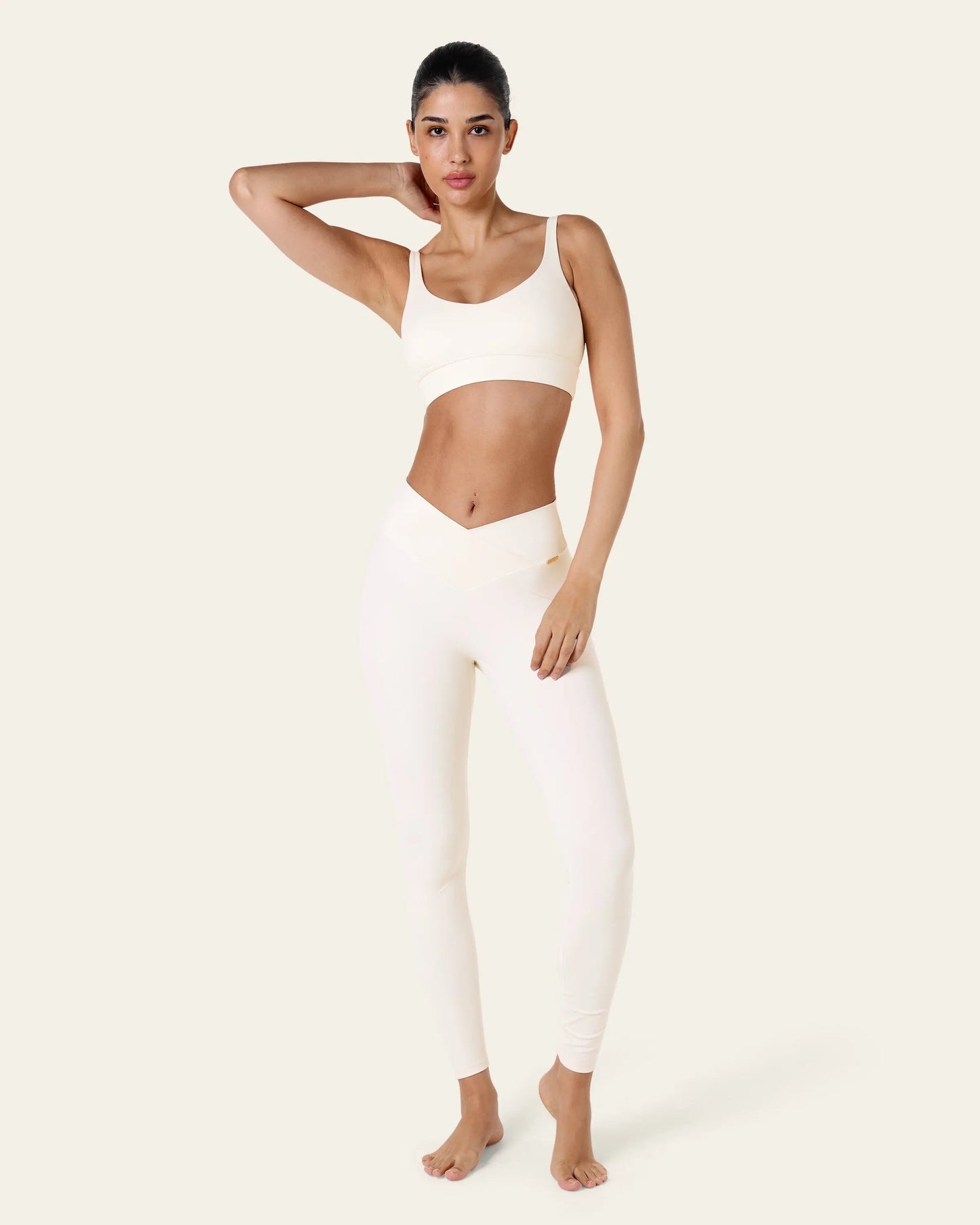 Tanya Wrap Waist Leggings - Ivory