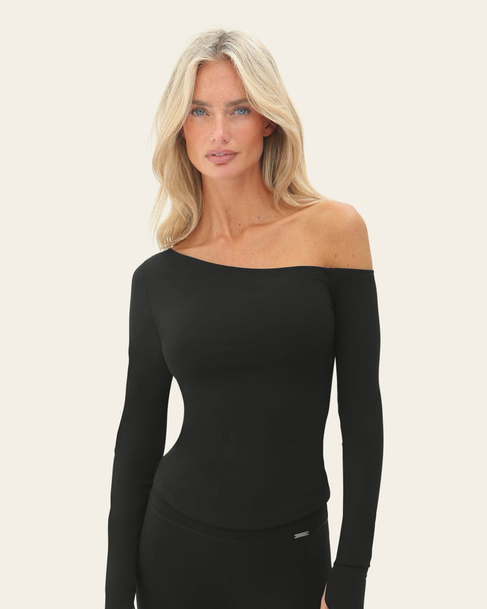 Sabrina Asymmetric Longsleeve - Black