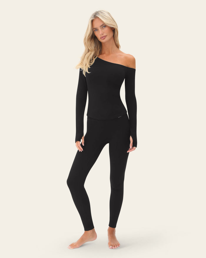 Sabrina Asymmetric Longsleeve - Black