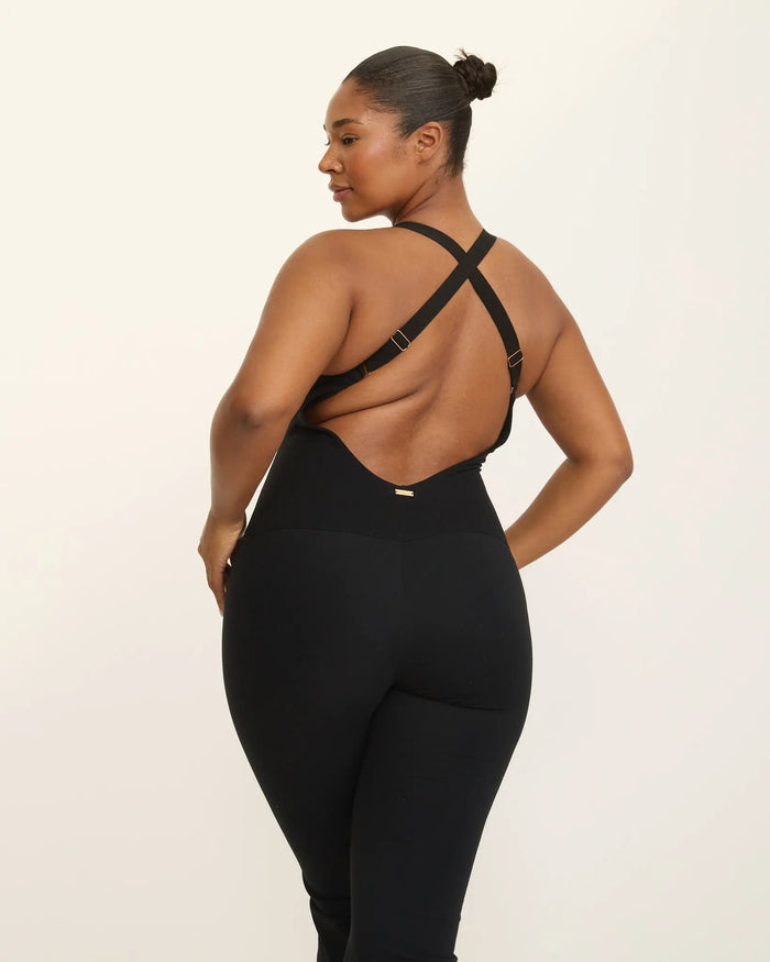 Anastasia Flared Leg Jumpsuit - Black