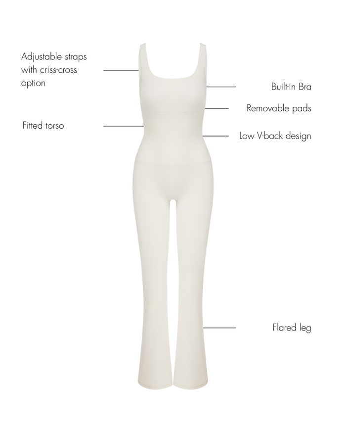 Anastasia Flared Leg Jumpsuit - Ivory
