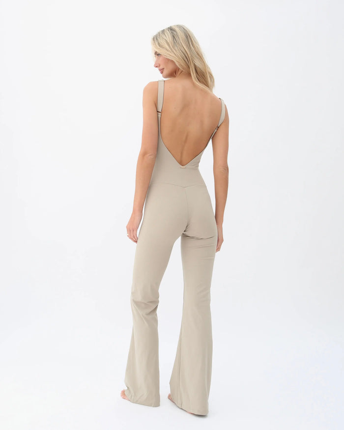 Anastasia Flared Leg Jumpsuit - Nude