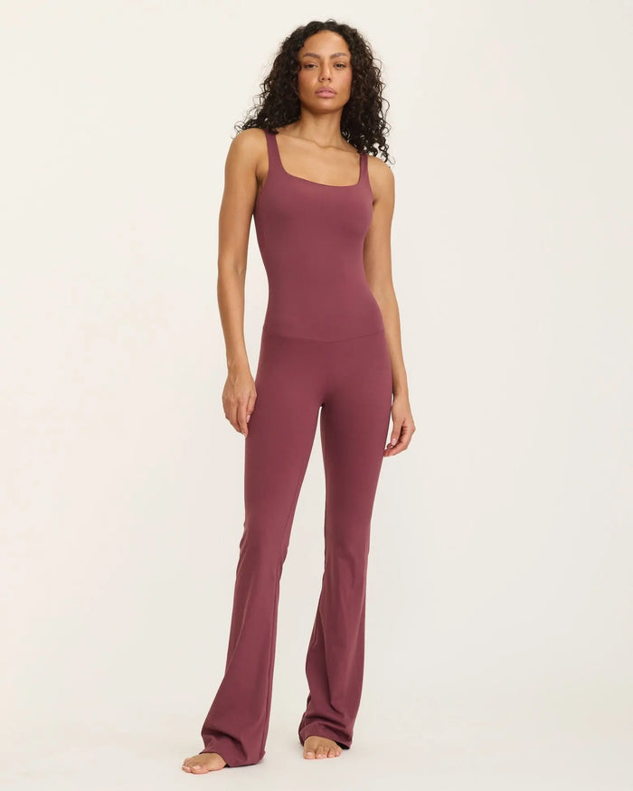 Anastasia Flared Leg Jumpsuit - Cherry