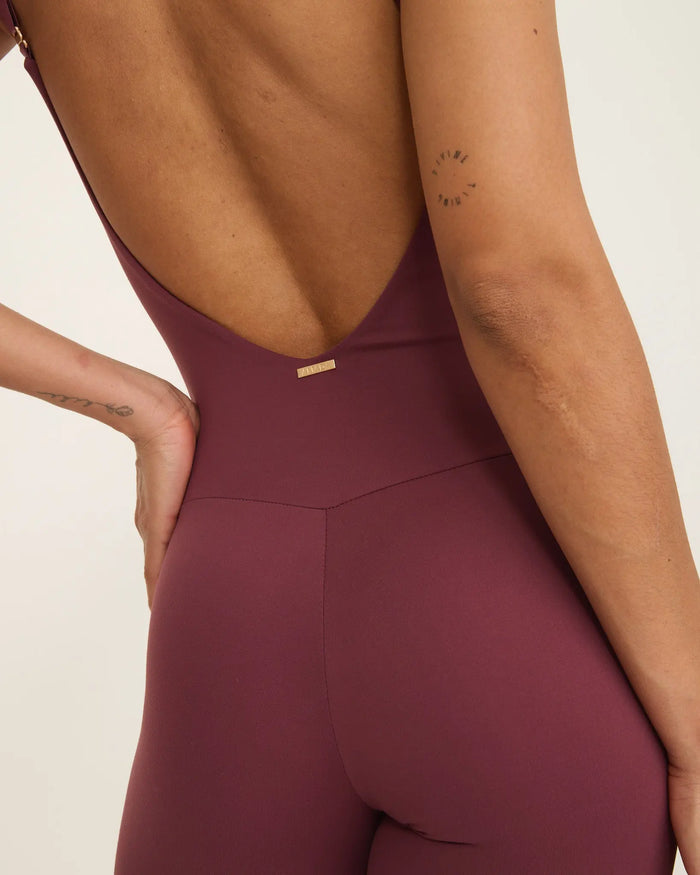 Anastasia Flared Leg Jumpsuit - Cherry