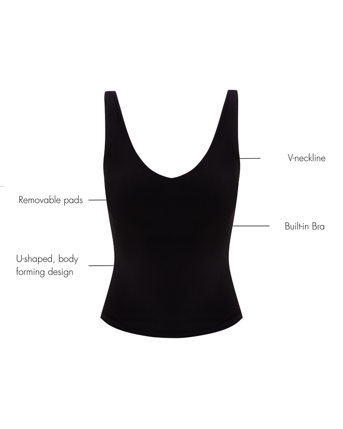 Anya V- Neck Top - Black