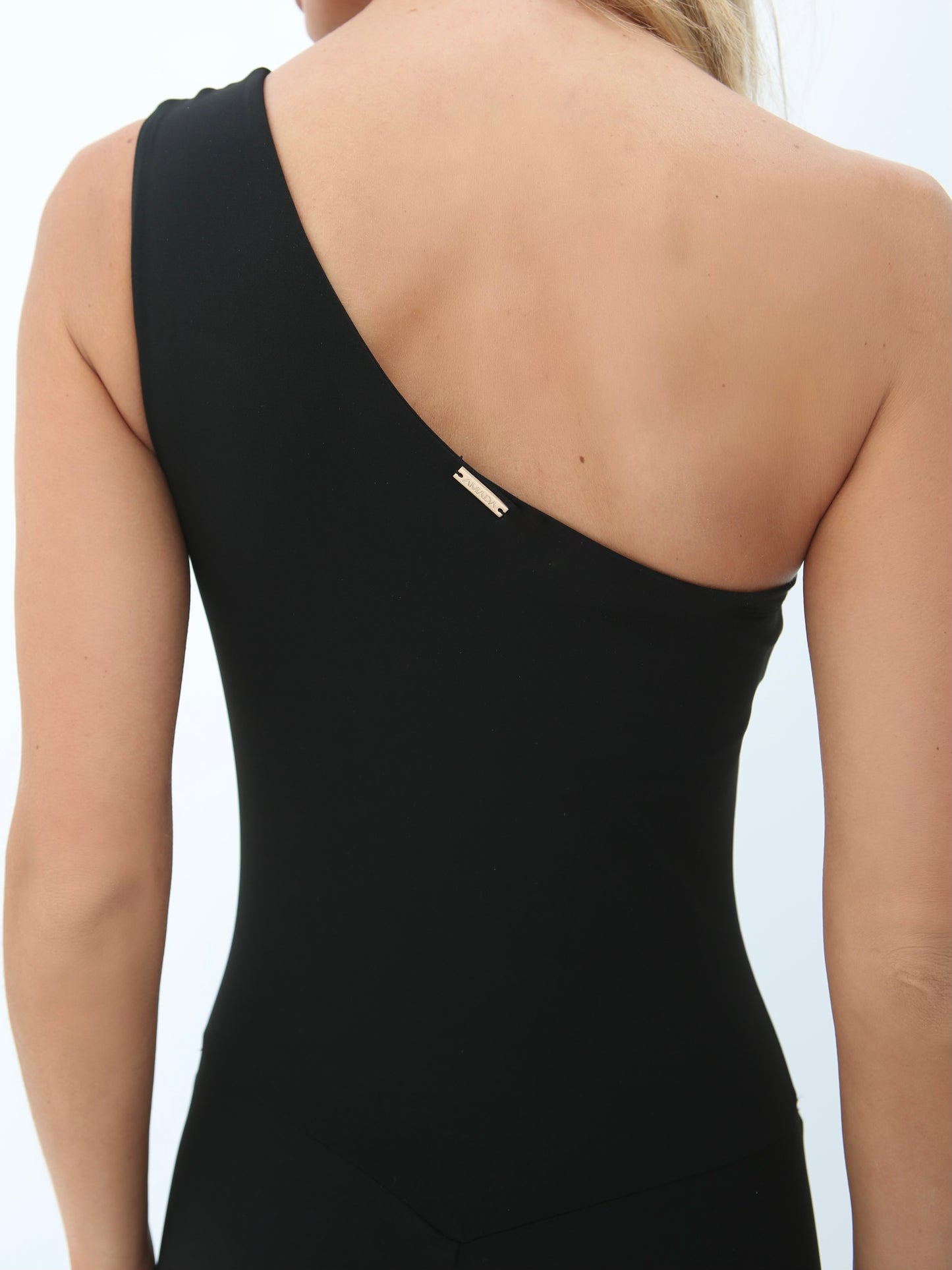 Cristina Oneshoulder Flared Leg Jumpsuit – Black