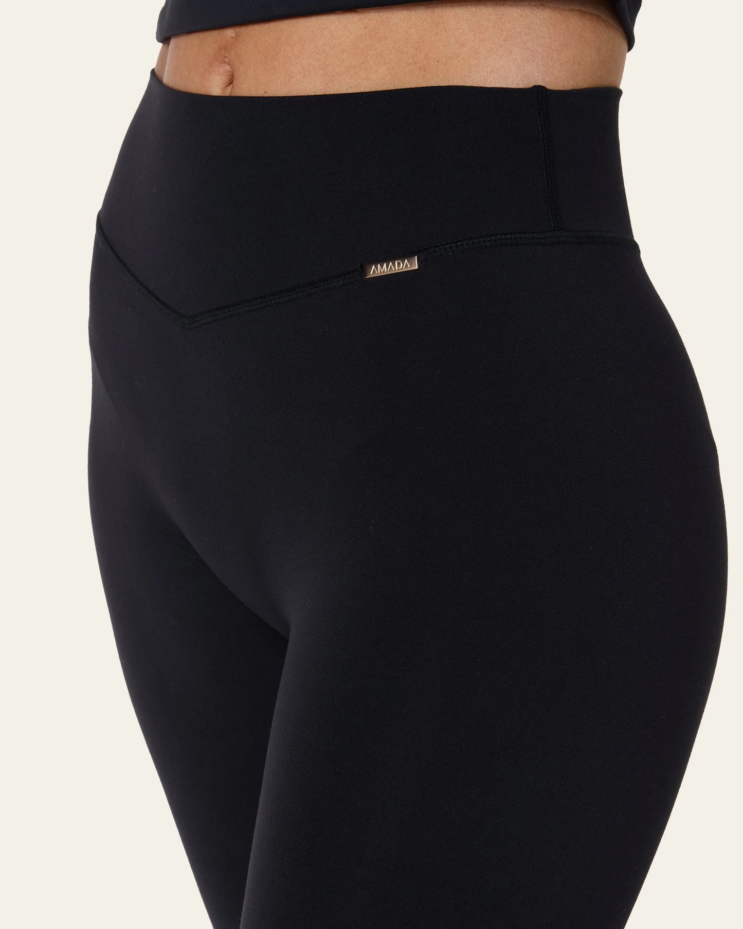 Flared Capri Leggings - Black