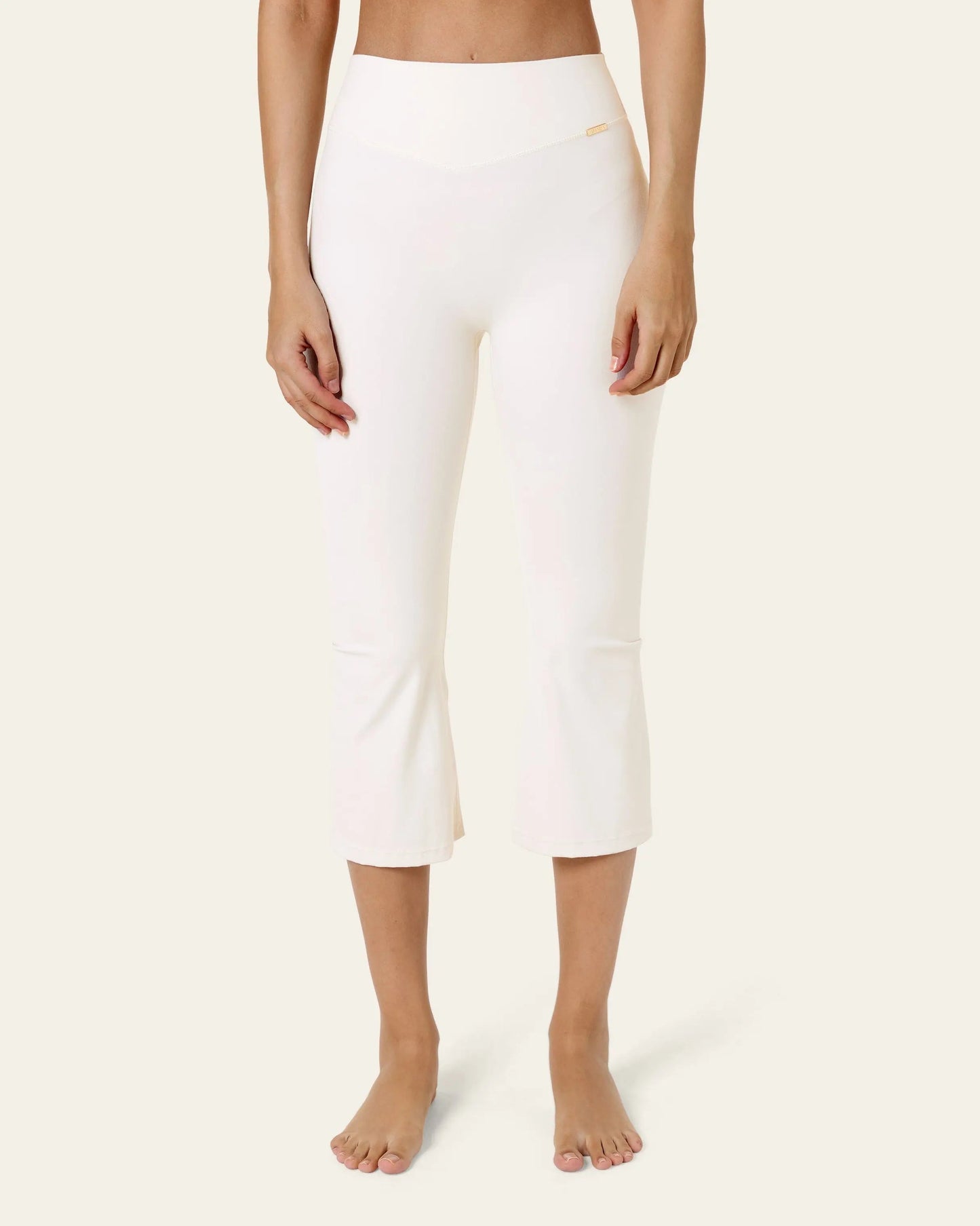 Flared Capri Leggings - Ivory