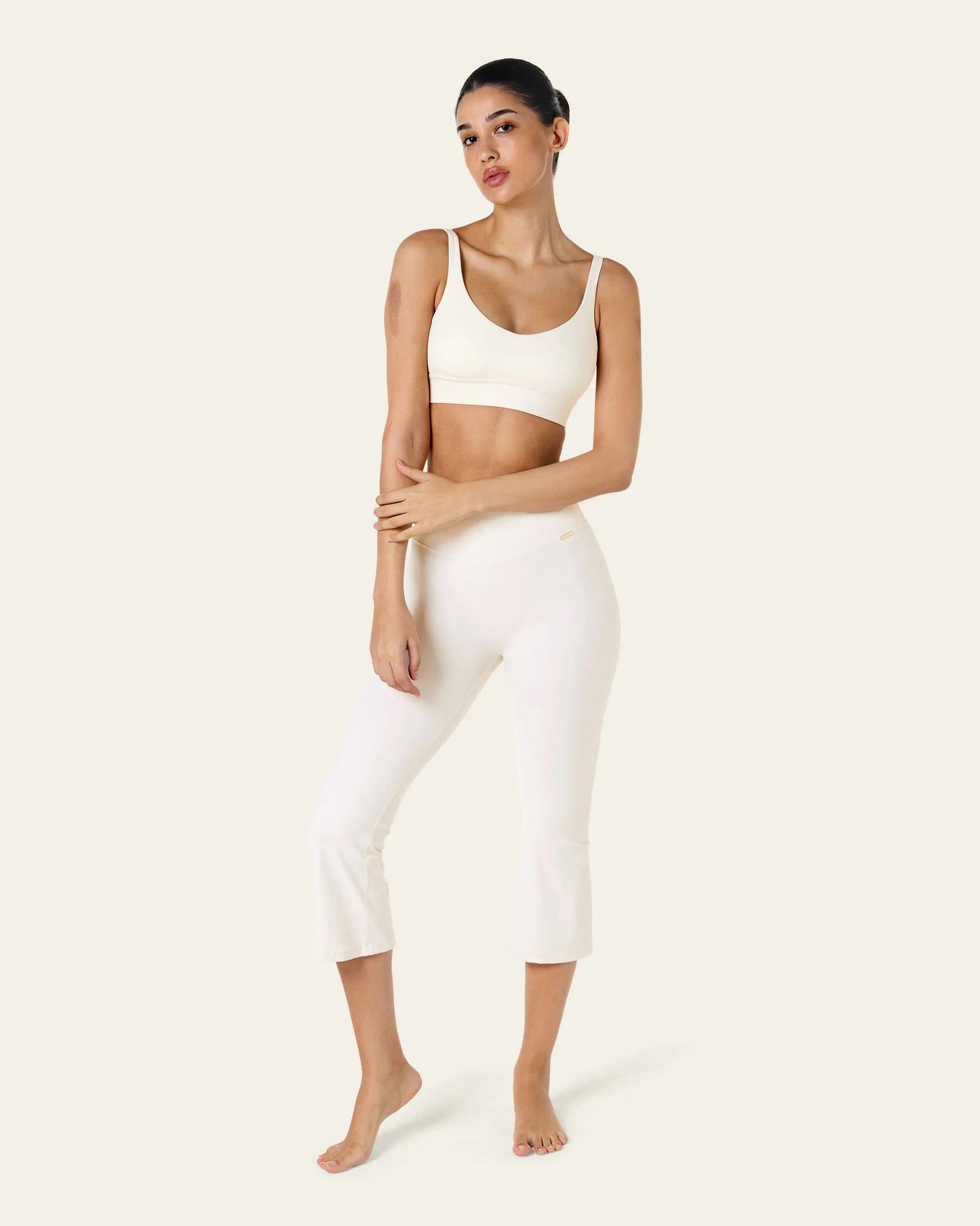 Flared Capri Leggings - Ivory