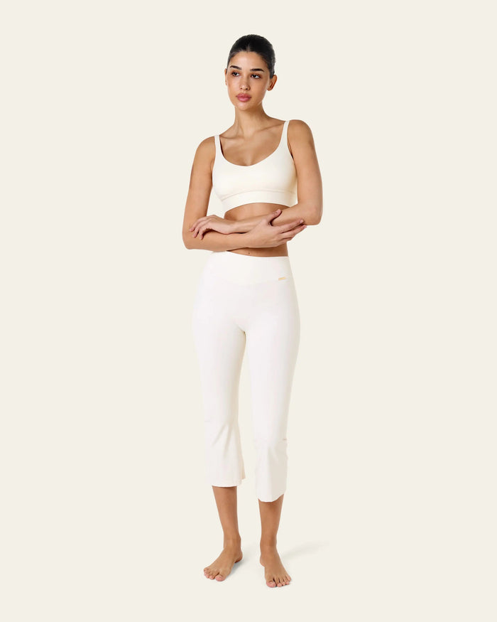 Flared Capri Leggings - Ivory