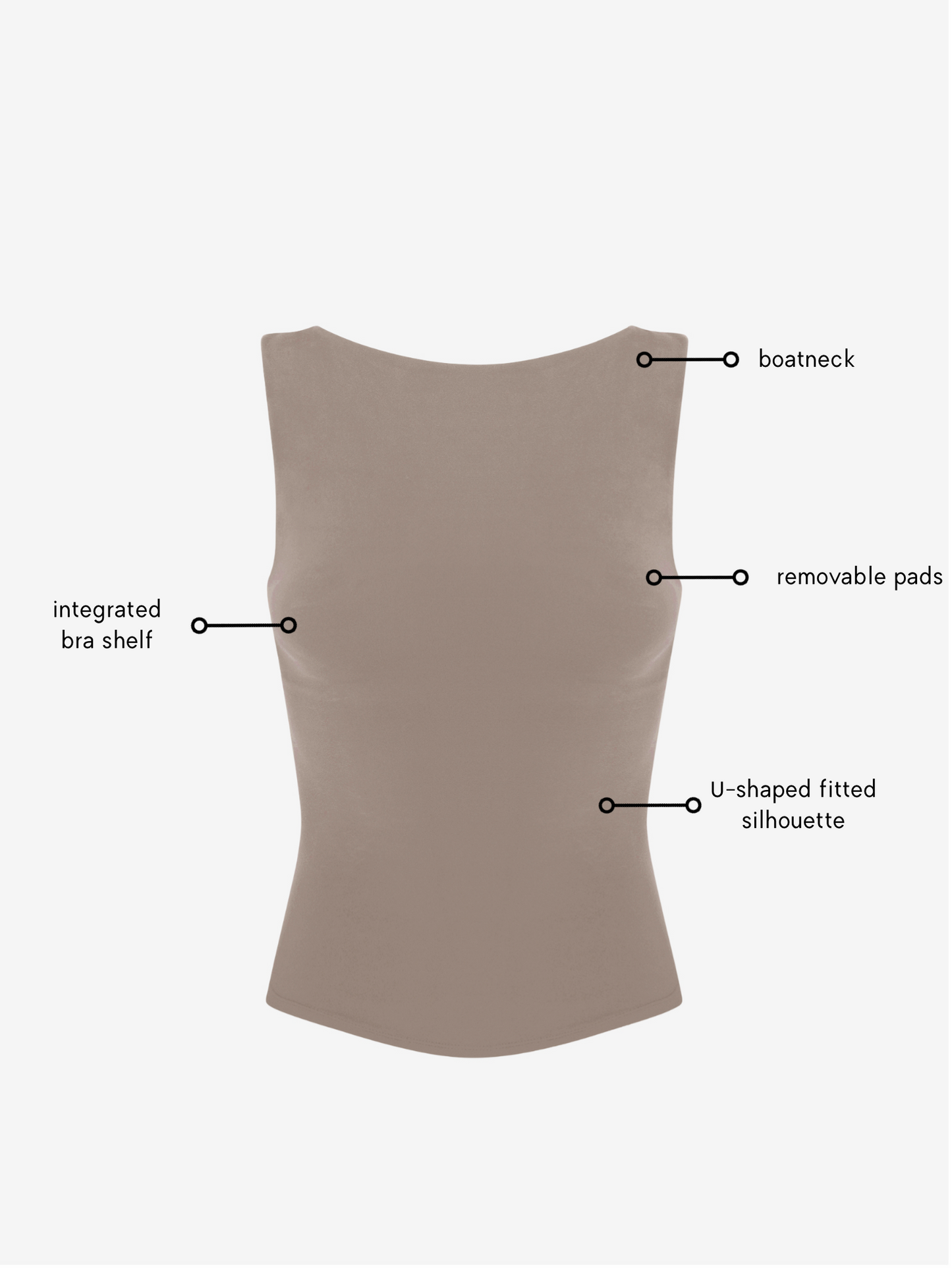 Karolina Boatneck Top - Nude