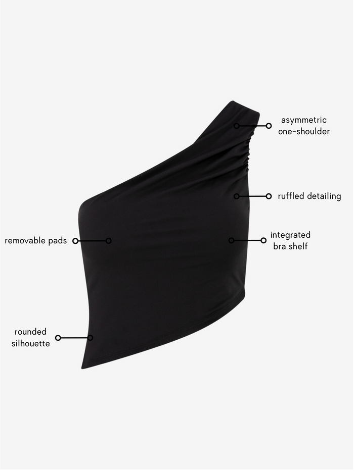 Joelle Oneshoulder Top - Black