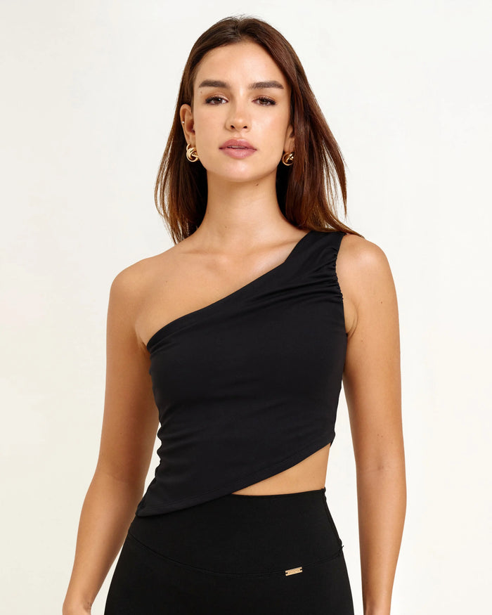 Joelle One Shoulder Top - Black