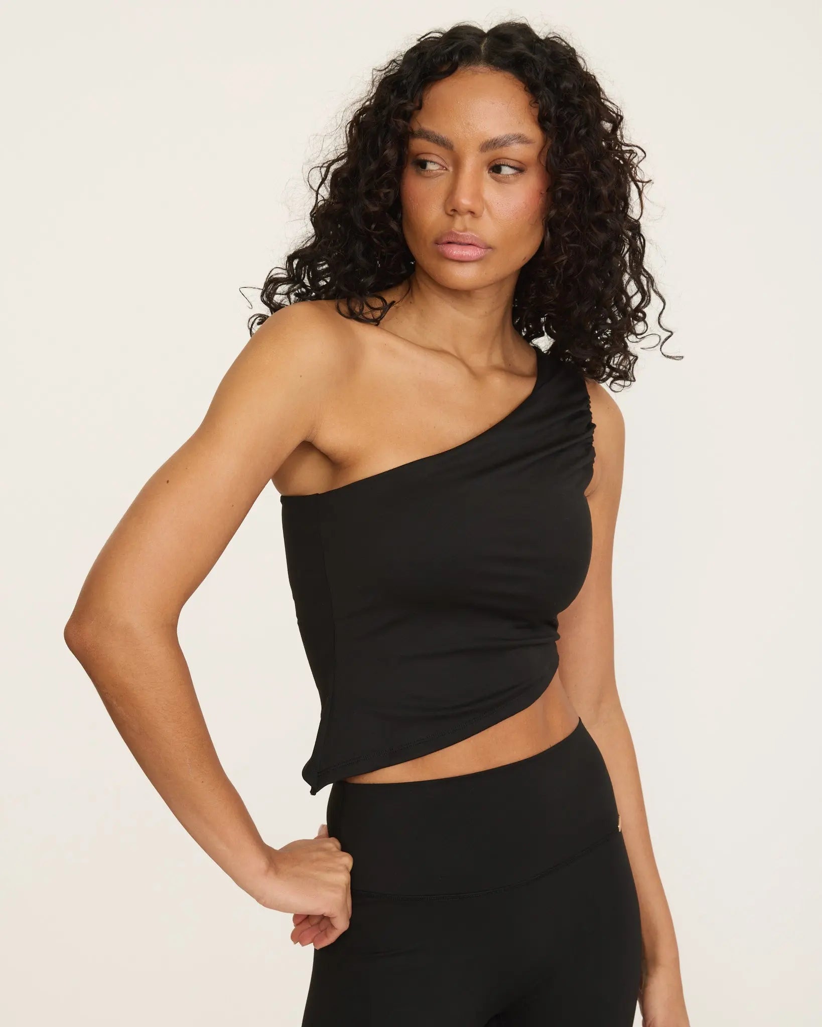 Joelle One Shoulder Top - Black – AMADAWEAR