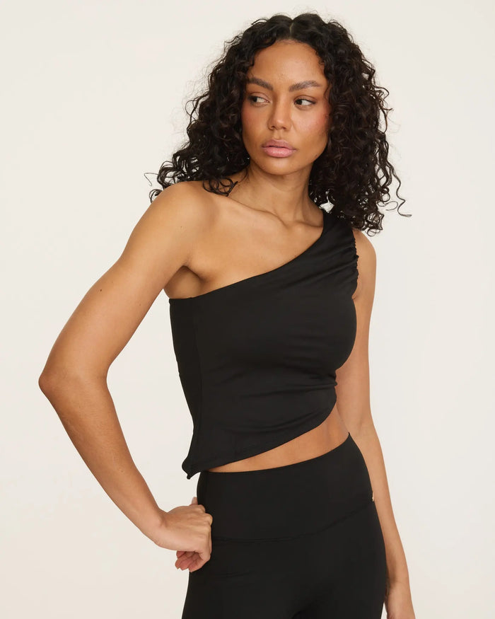 Joelle Oneshoulder Top - Black