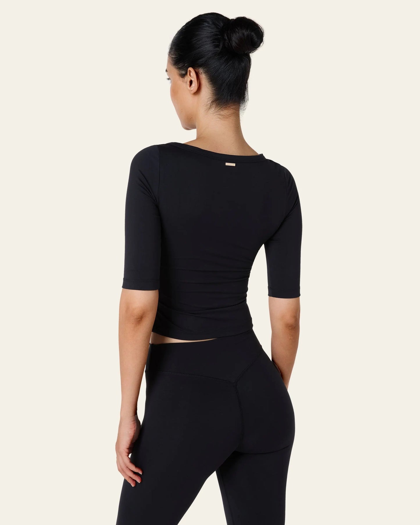 Julia 3/4 Longsleeve Top -  Black
