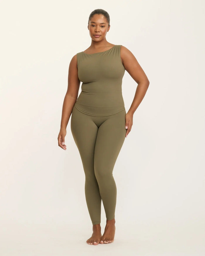 Karolina Boatneck Top - Alpine Moss