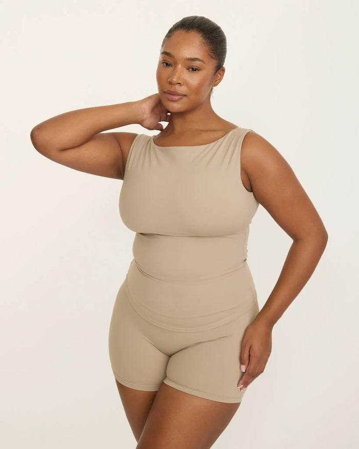 Karolina Boatneck Top - Nude