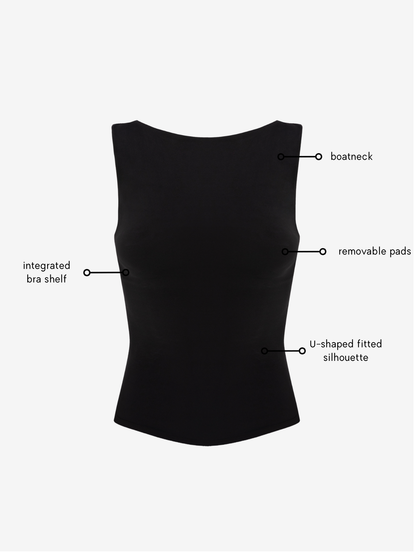 Karolina Boatneck Top - Black