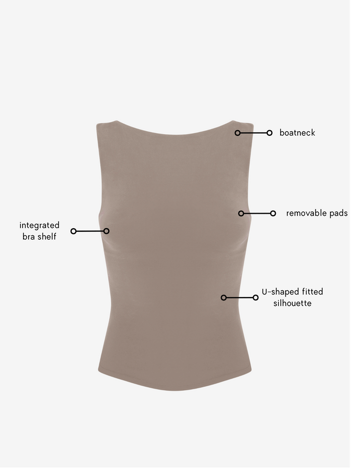 Karolina Boatneck Top - Nude