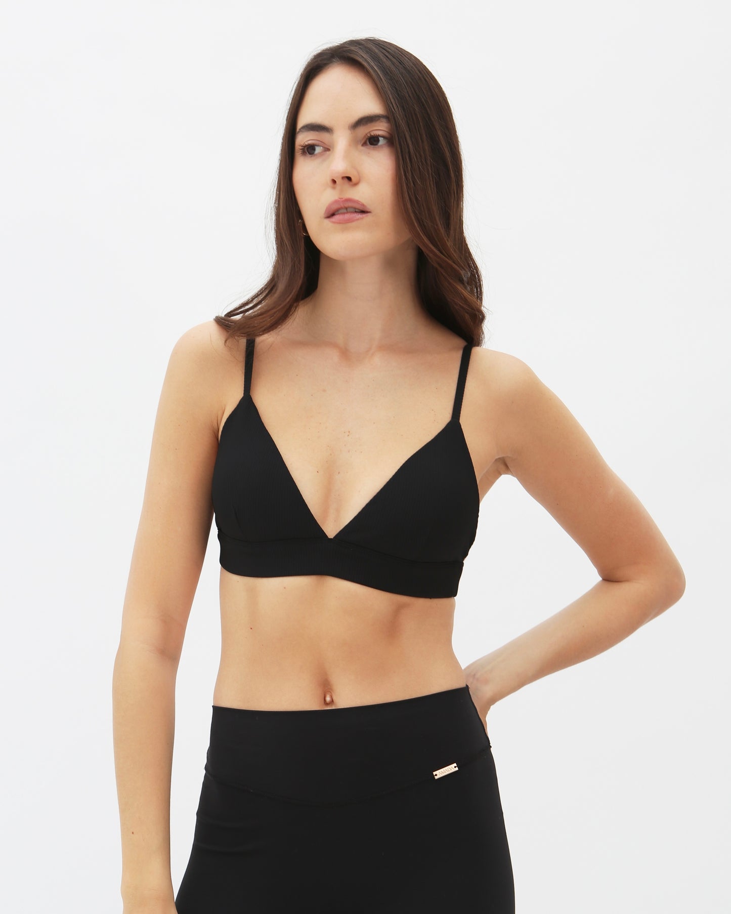 Lucia ribbed Bralette - Black