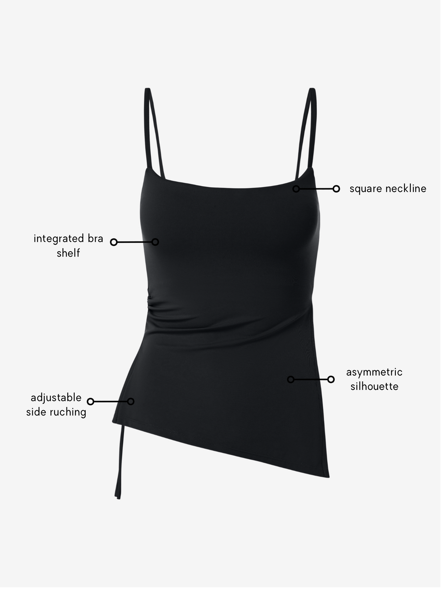 Mira Asymmetric Top - Black