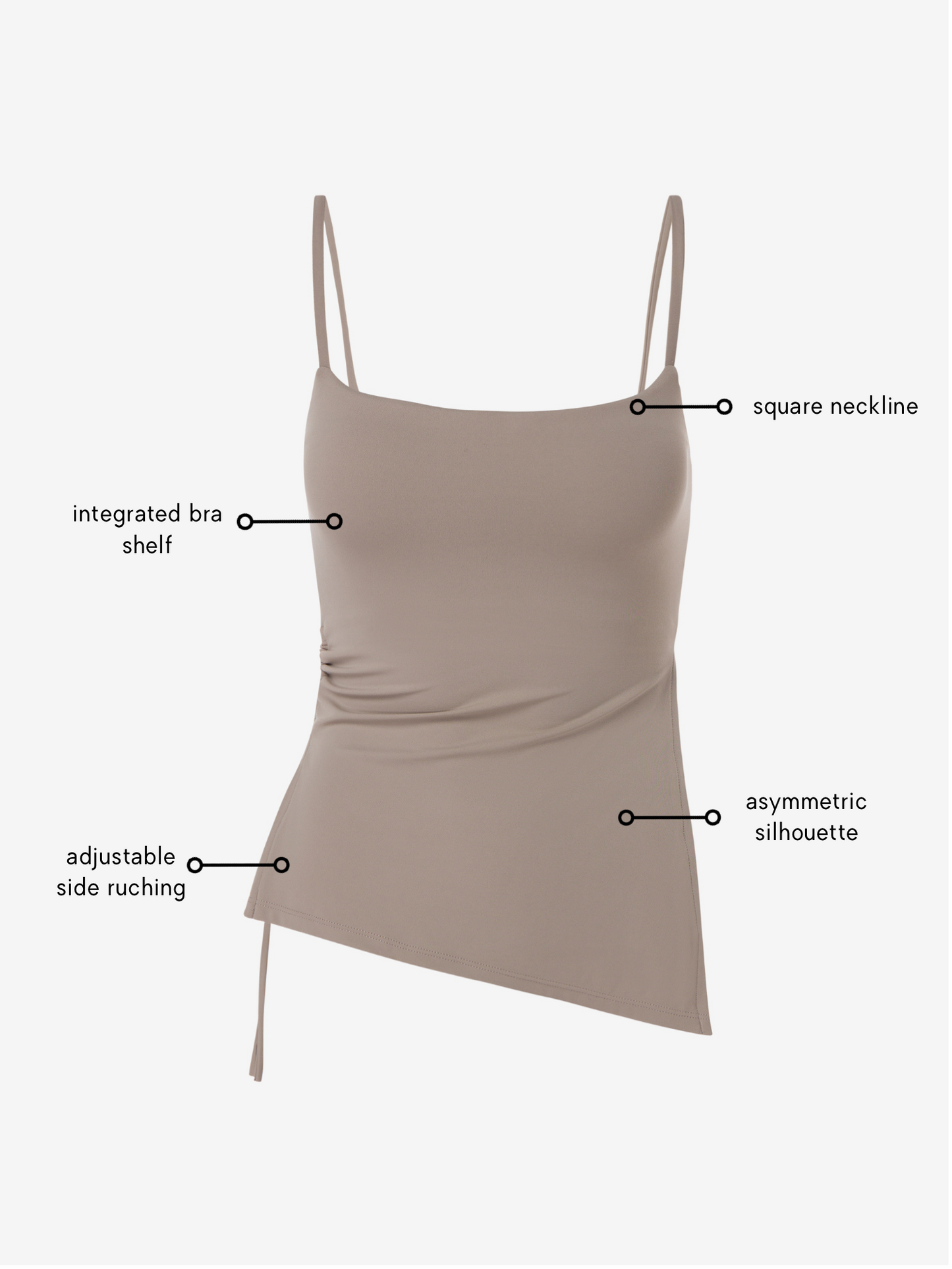 Mira Asymmetric Top - Nude