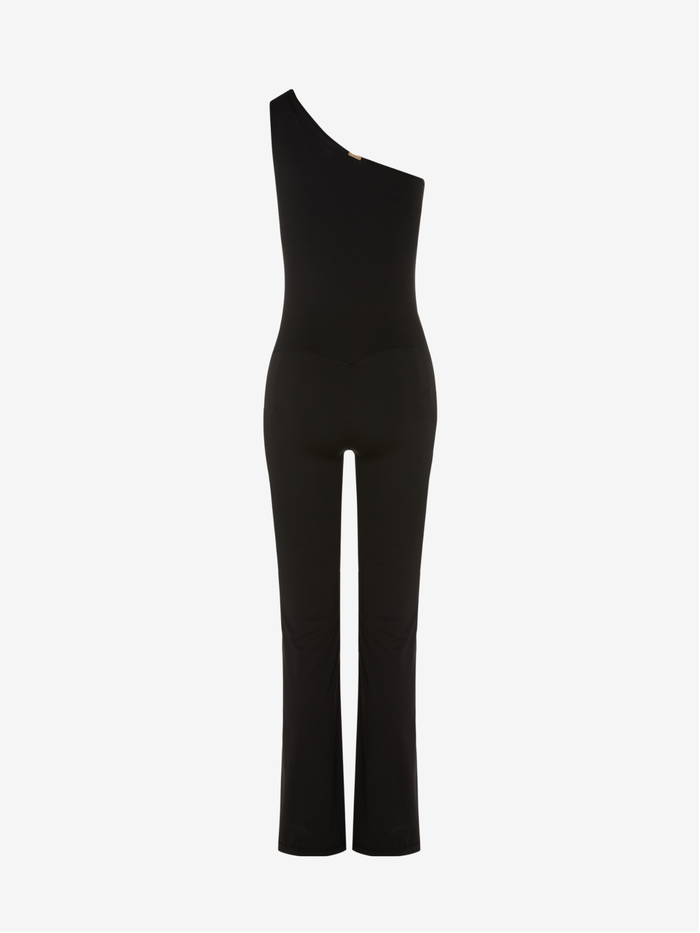 Cristina Oneshoulder Flared Leg Jumpsuit – Black