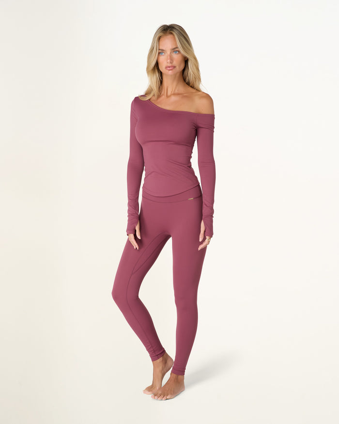 Sabrina Asymmetric Longsleeve - Cherry