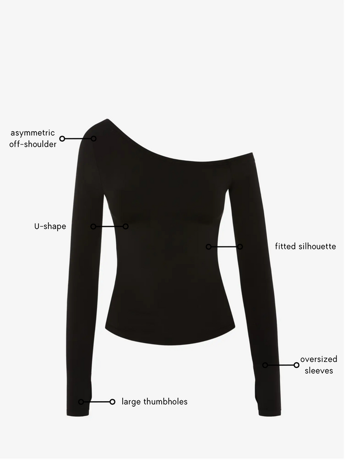 Sabrina Asymmetric Longsleeve - Black