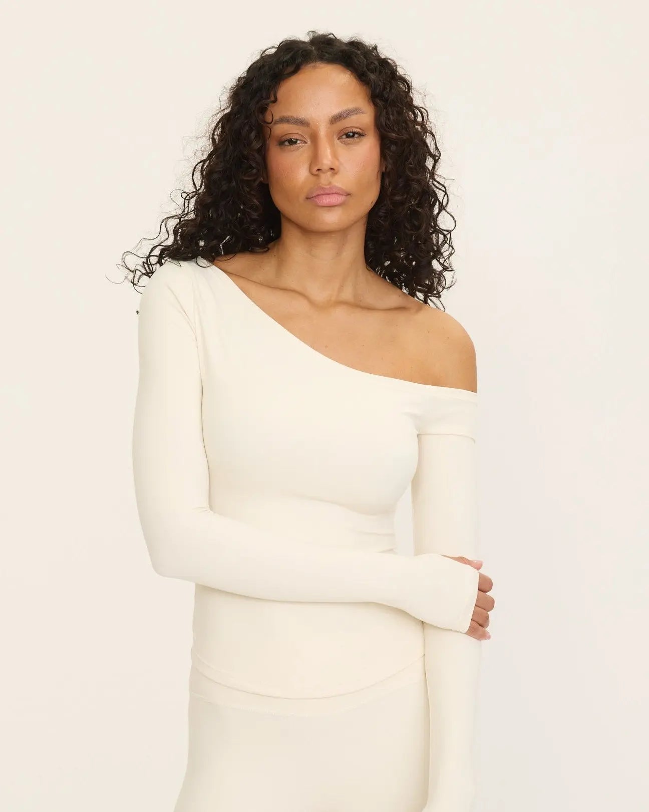 Sabrina Asymmetric Longsleeve - Ivory