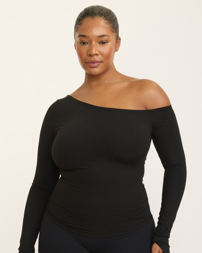 Sabrina Asymmetric Longsleeve - Black