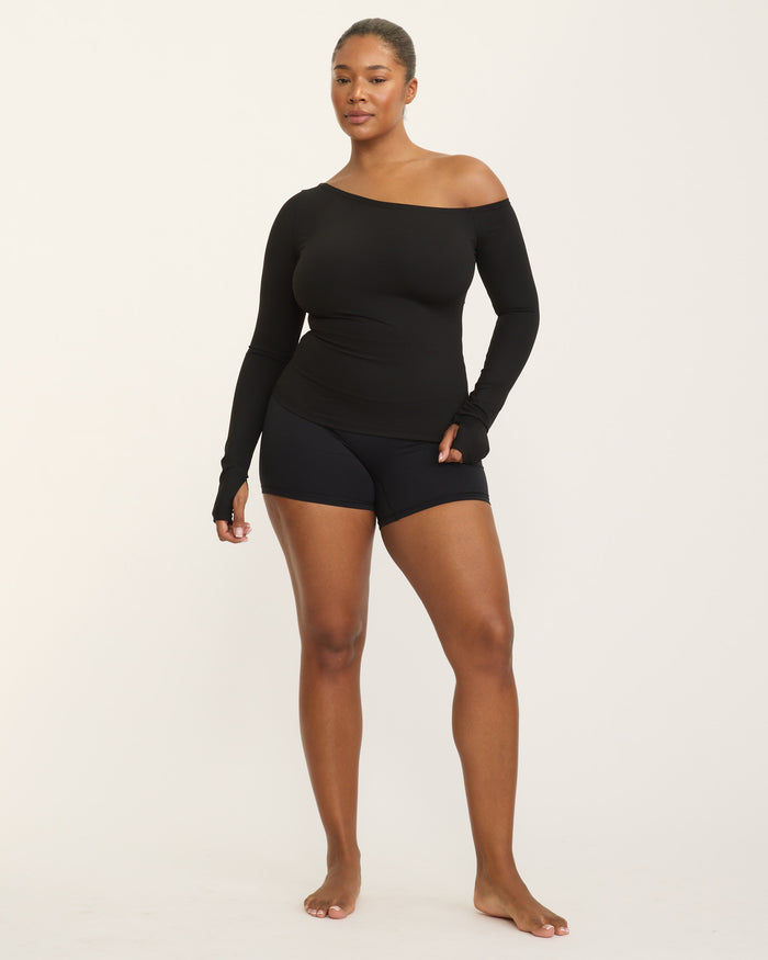 Sabrina Asymmetric Longsleeve - Black