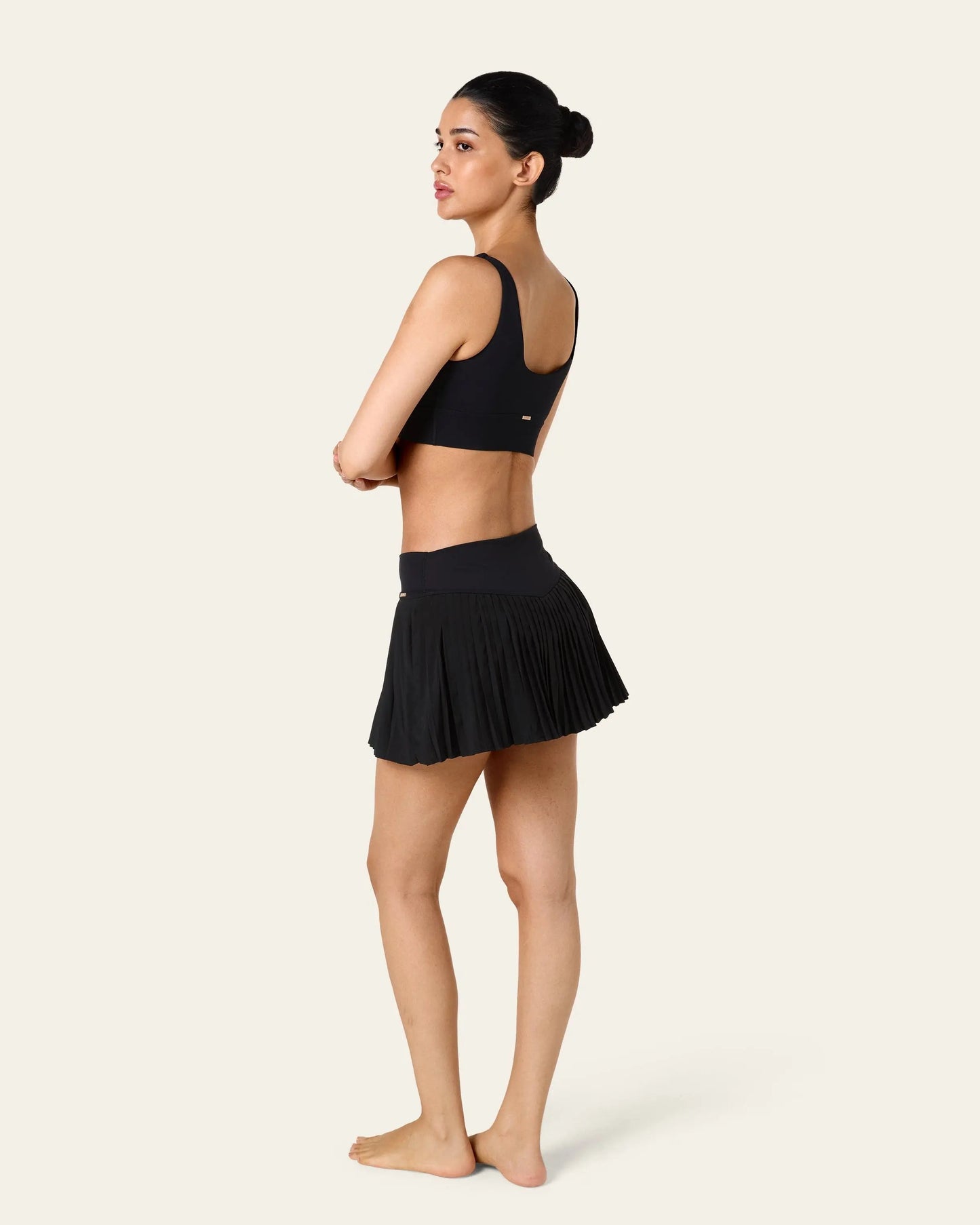 Serena Pleated Tennis Skirt - Black