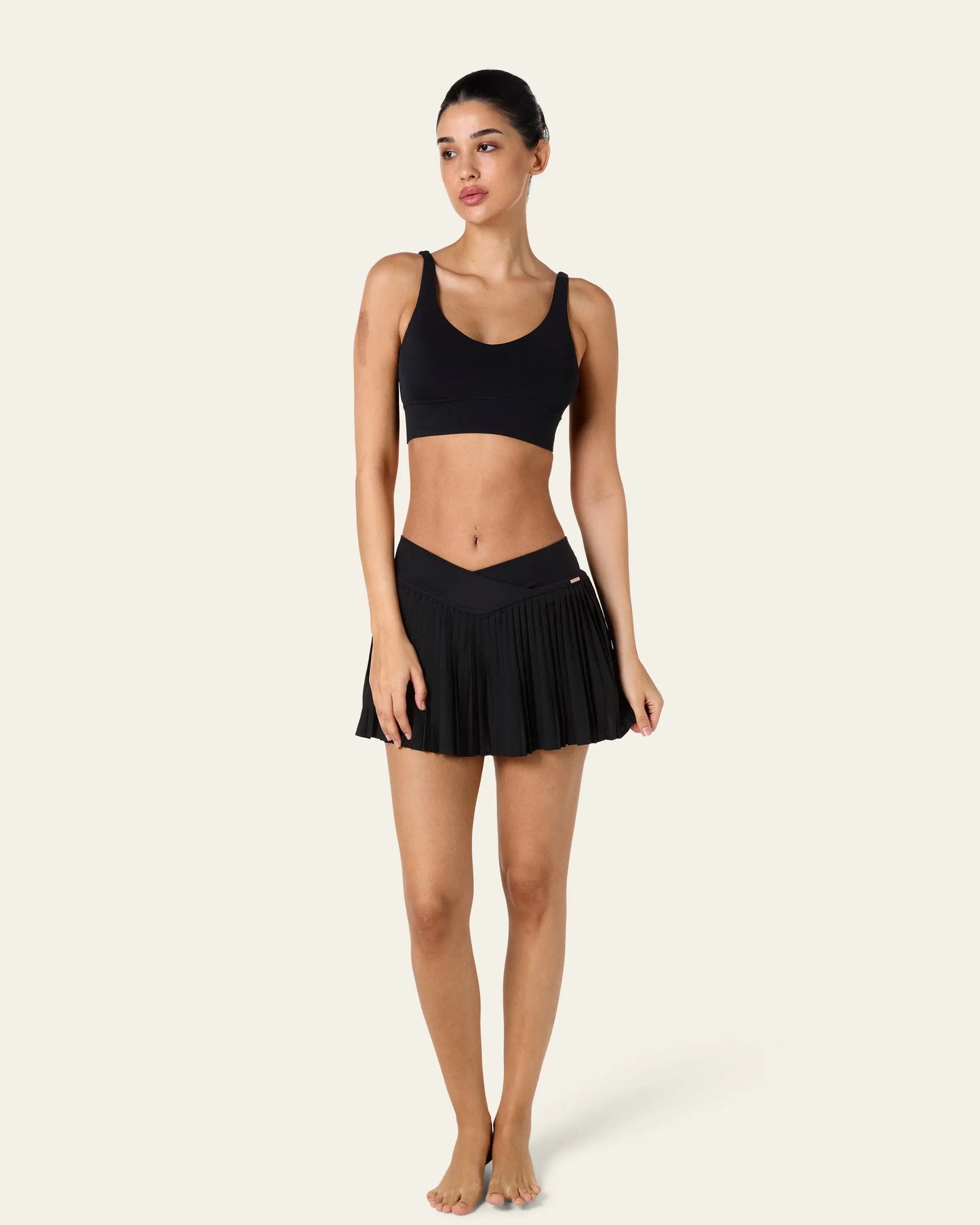 Serena Pleated Tennis Skirt - Black