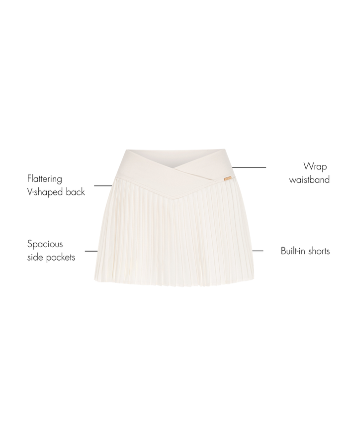 Serena Pleated Tennis Skirt - Ivory