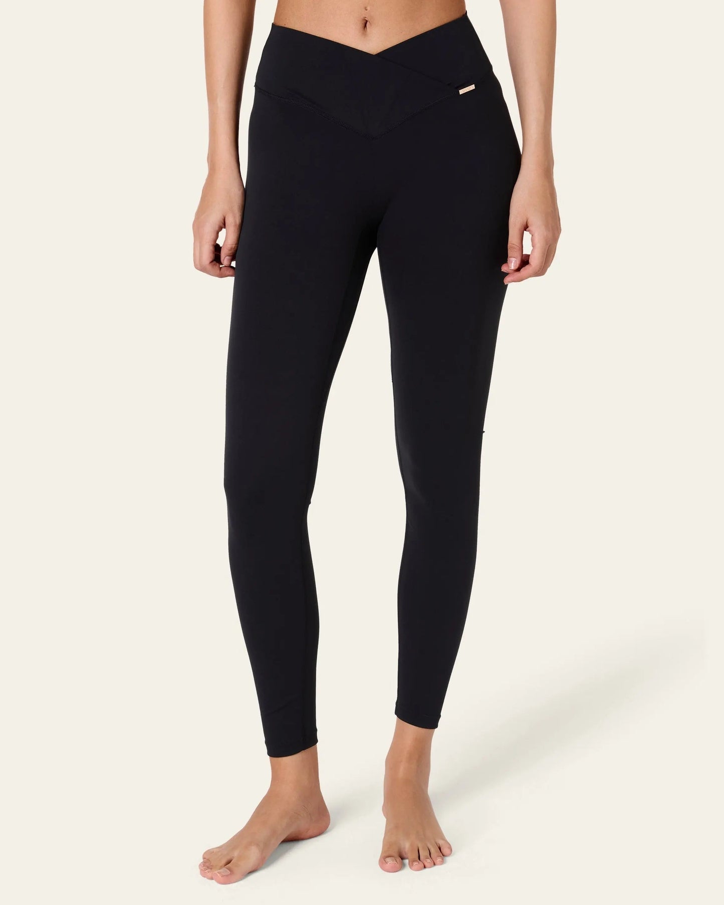 Tanya Wrap Waist Leggings - Black