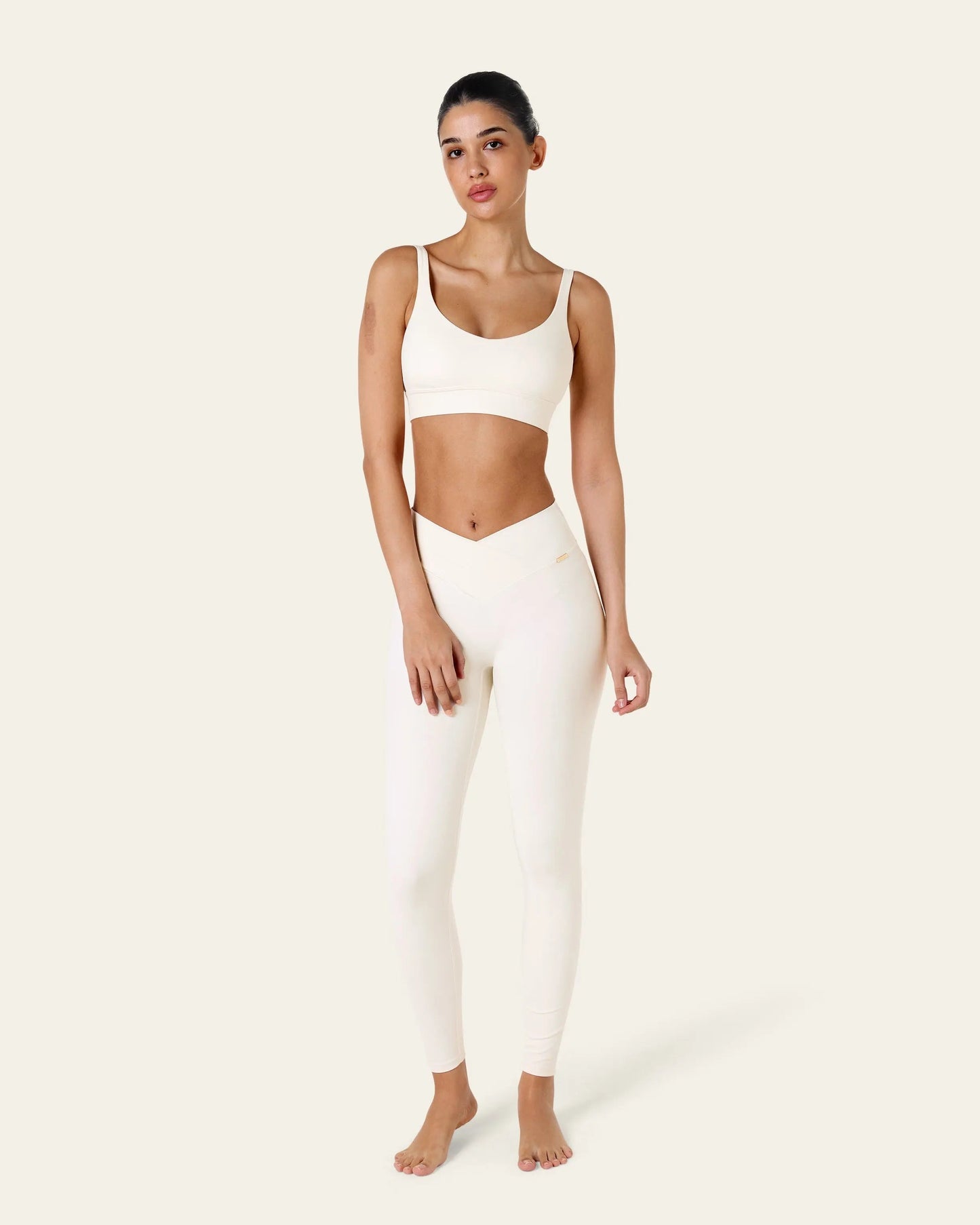 Tanya Wrap Waist Leggings - Ivory