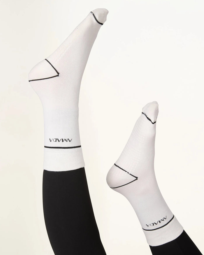 Grip Socks with line - white