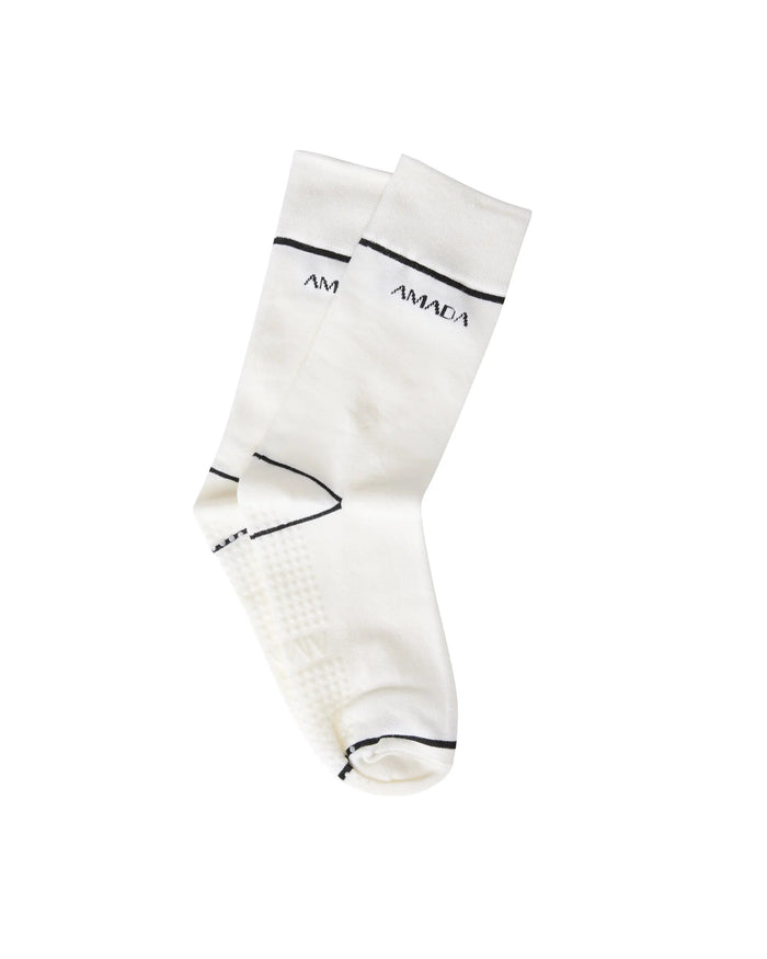 Grip Socks with line - white